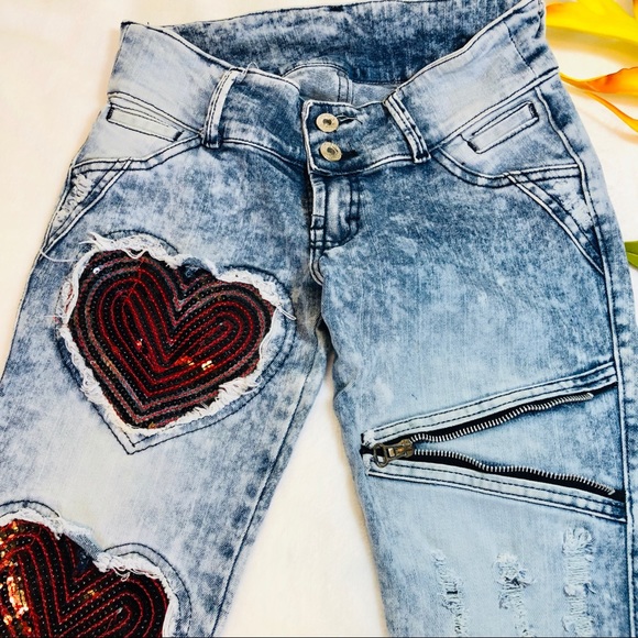 Butt lift Vintage Acid Wash jeans size S - Picture 2 of 6